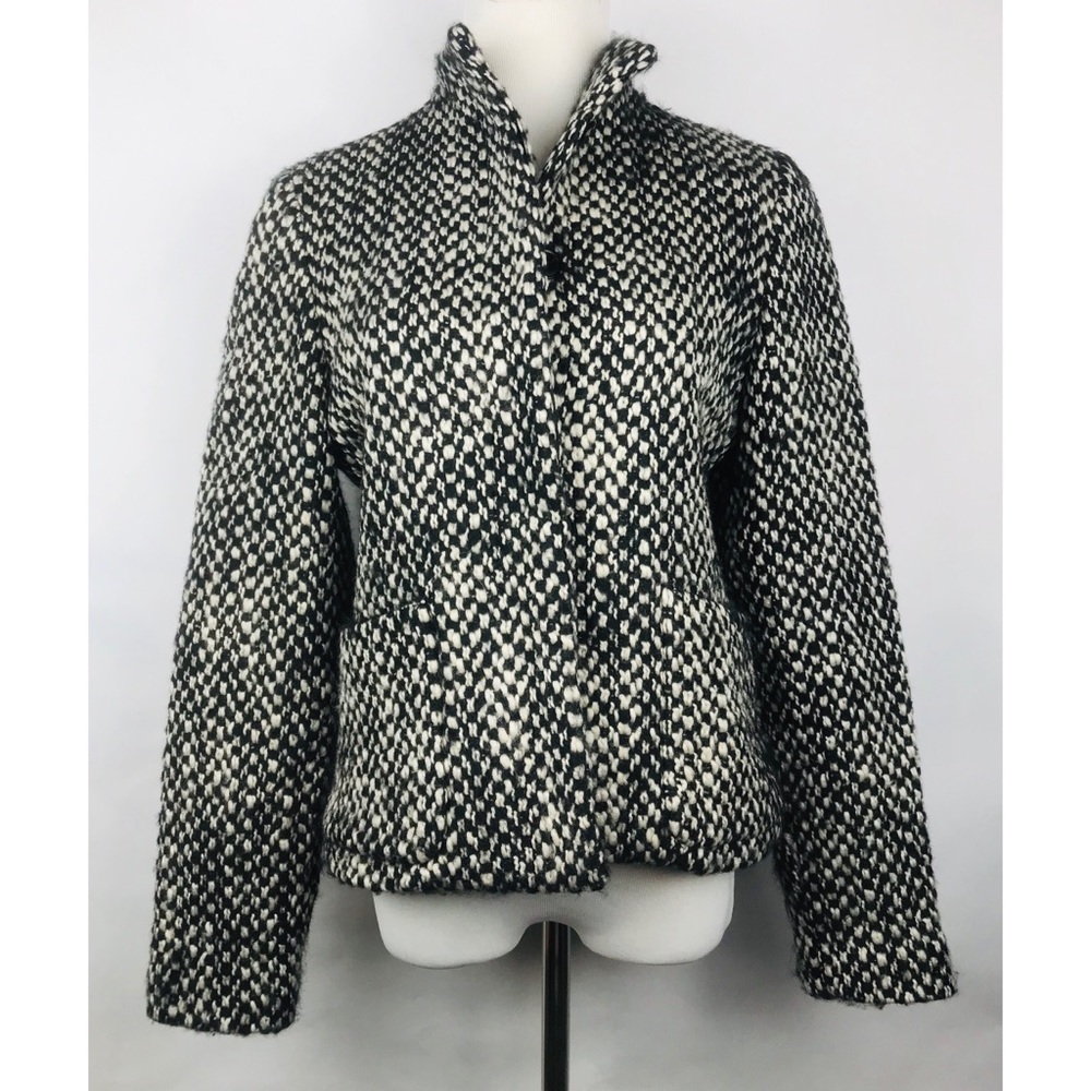DKNY Wool Blend Jacket Size 6 Black And White